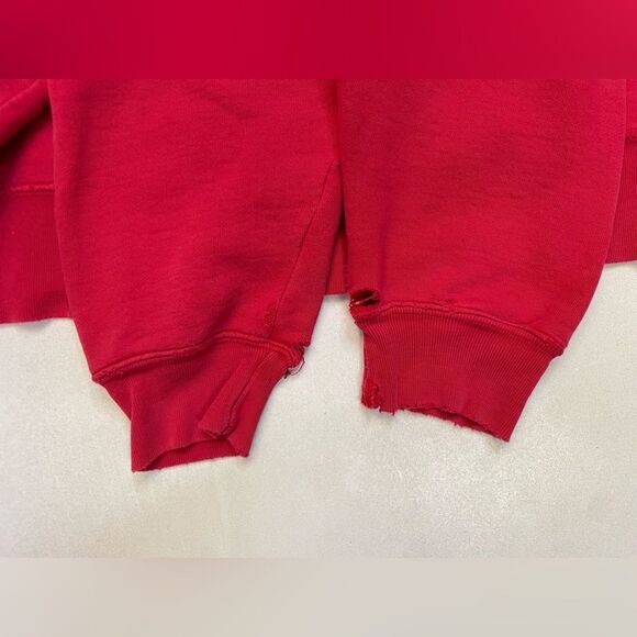 VINTAGE Heart Logo Sweatshirt Women Small Red Distressed 90s - Picture 9 of 15